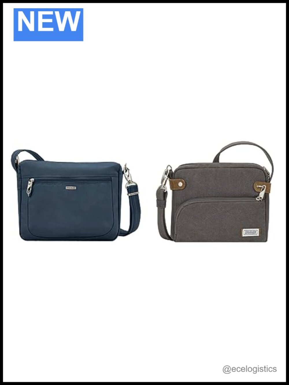 Anti-Theft RFID Blocking Crossbody Sling Bags with USB Port - Set of 2